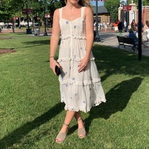 Free people white midi sun dress